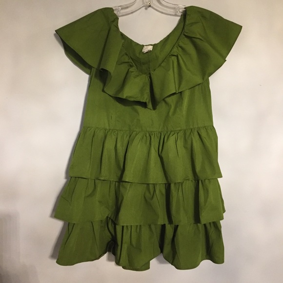 Green Ruffled Dress - Picture 3 of 5
